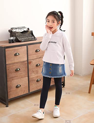 Kiench Girls' Leggings with Denim Skirts Attached Pants Footless Tights2