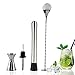 Pestello da Cocktail,Set di 4 Strumenti da Cocktail e Mojito in Acciaio Inox,Bar Spoon Dosatore Cocktail Shaker,Set di Misurino,Cocktail Bartender Tools