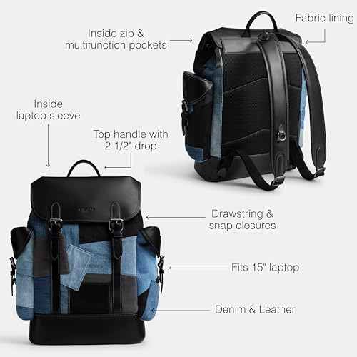 Coach Men's Hitch Backpack Patchwork, Denim Multi, One Size3