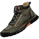 Saw Behind - Botas de trabajo cómodas para hombre, con puntera ancha, ortopédicas, para nieve, con arco de apoyo, Green, 41 1/3 EU