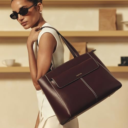 Image of Miraggio Milenna 14 Inch Laptop Tote Bag With Padded Laptop Compartment | Office Tote Bag For Women | Big Totes For Work & Travel With Functional Pockets