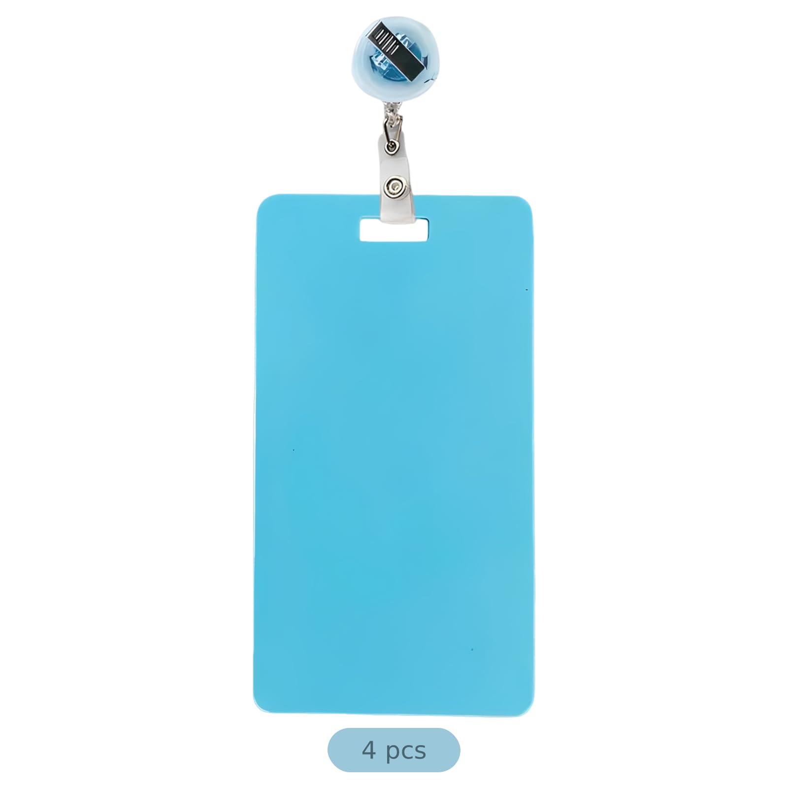 Lot de 4 notes de badge effaçables, cartes mémo réinscriptibles avec rouleaux rétractables, badge buddy vertical en silicone effaçable recto verso, pour infirmiers, médecins et personnel de bureau