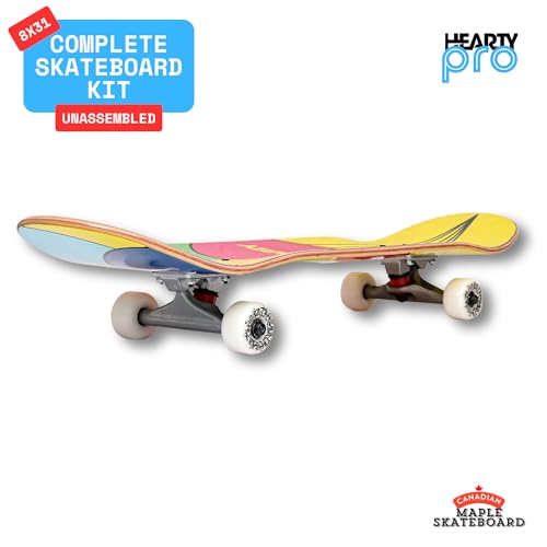 Image of Hearty Pro Complete Skateboard Pack | Unassembled | 8 inch X 31.66 inch | for Adults & Teens | Skate Supply India (Balloons)