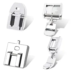 Kalevel 4pcs Zipper Foot Sewing Machine Presser Foot Set Invisible Snap on Narrow Zipper Foot Fits for Singer, Brother, Janome, Babylock, Elna, Euro-Pro, Simplicity, White, Kenmore, Juki (4pcs Set)