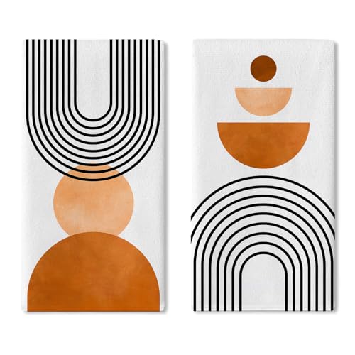 Croar Modern Geometric Kitchen Dish Towels Set of 2