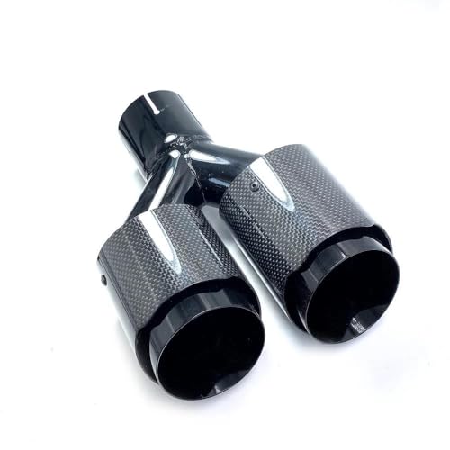 Silenciador con tubo de escape doble en forma de Y, boquilla universal de acero inoxidable 5