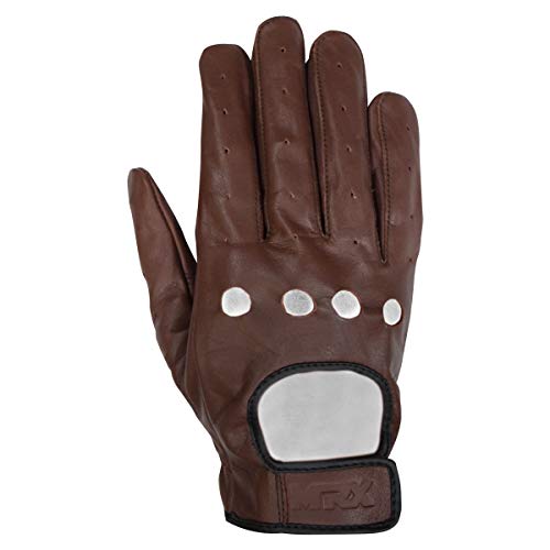 Image of MRX Driving Gloves Button Basic Soft Outdoor Glove Goat Leather Workout Full Finger, Black