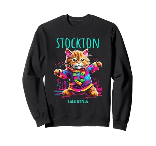 Stockton California USA - Divertido diseño de gato bailarín Sudadera