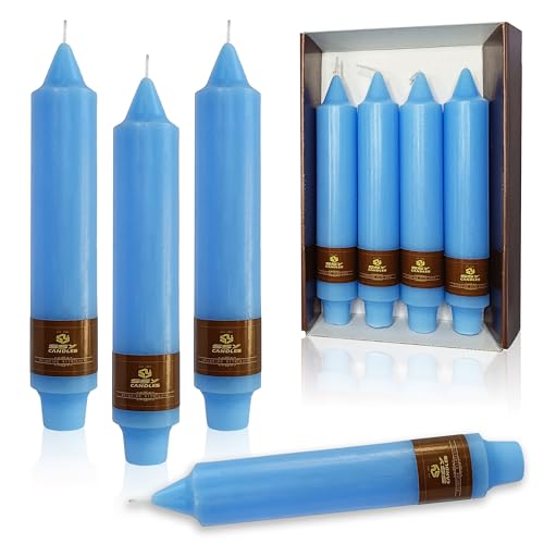 Bougie conique inodore bleue qui ne coule pas et sans fumee pour repas de fete