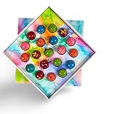 Omniya Delicacy Chocolate Galaxy Bonbon Box – 20 Artisan Bonbons with Gourmet Fillings – Pistachio, Hazelnut, Coffee, Cheesecake, Nutella & Lemon Feuilletine – Luxury Gift Box, 11 oz