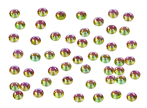 Image of 2880PCS Art Nail Rhinestones Non Hotfix Glue Fix Round Crystals Glass Flatback for DIY Jewelry Making with one Picking Pen (ss5 2880pcs, Vitrail Medium)