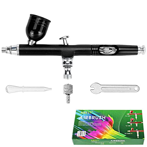 ABEST Nouveau kit de pistolet de pulvérisation à gravité 0,3 mm pour pistolets de pulvérisation aérographe à double action (noir)