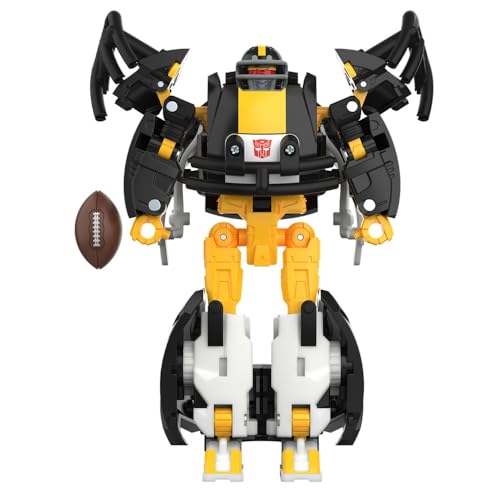Image of Transformers NFL Pittsburgh Steelers Steelsmash 5.5-Inch Action Figure Changes from Robot to Helmet, Football Toys for Ages 8+