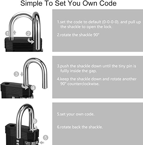 Delswin Combination Lock For Locker - 4 Digit Resettable Combo Lock For Gym Locker, Waterproof Heavy Duty Padlock Combination For School, Office (Pack Of 4) #TOP6