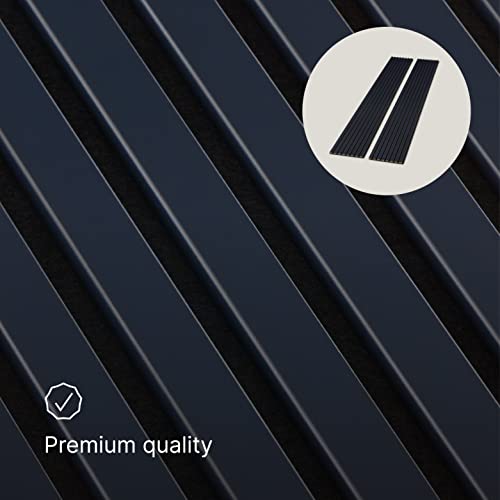 Slatpanel Two Acoustic Matte Laminate Wall Veneer Slat Panels - Blue | 94.49” X 12.6” Each | Soundproof Paneling | Interior Sound Absorption Decor | Modern Luxury Styling | 0.78” Depth #TOP7
