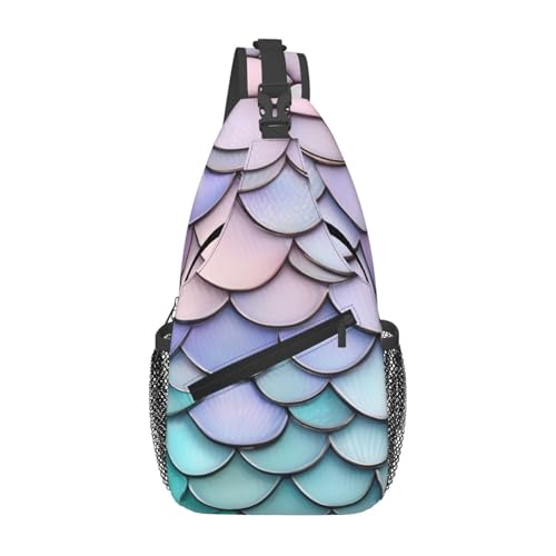 Mochila tipo bandolera de viaje mermaid rojo púrpura aqua miniatura 1