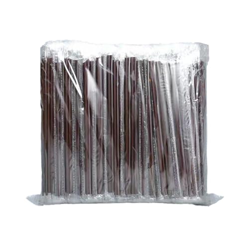 100 pitillos plásticos flexibles desechables marrones 17.78 cm miniatura 1