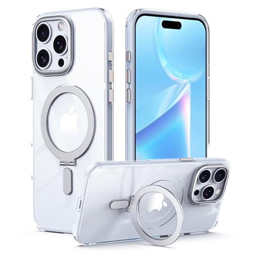 TECHGEAR iPhone 14 Pro Stand Case [Fusion Armour Ring] Premium Hybrid Tough Rugged Protective Magnetic Kickstand Case, Compatible with MagSafe Case for iPhone 14 Pro 6.1 - Clear
