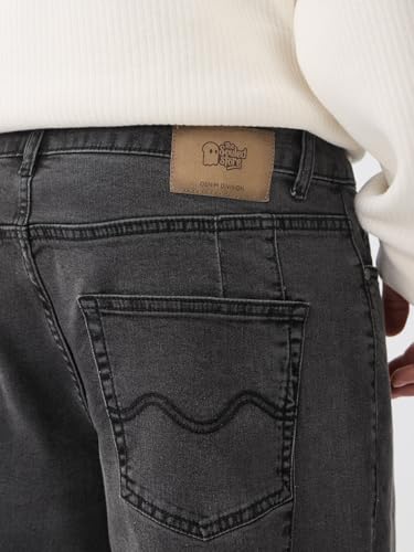 Image of The Souled Store Baggy-Fit Denim: Men and Boys Zip Fly Washed Cotton Spandex Lightweight Durable Everyday Streetwear Baggy Fit Jeans