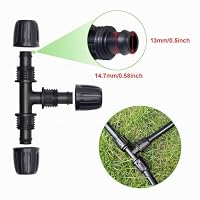 Hydrogarden 20 PC Bewässerungsarmaturen-Kit für 1/2 "Tropfschläuche - 4 T-Stücke, 4 Kupplungen, 4 Enden, 4 Winkelstücke, 4 Schaltventile - Steckverbinder mit Widerhaken – Ansicht 2