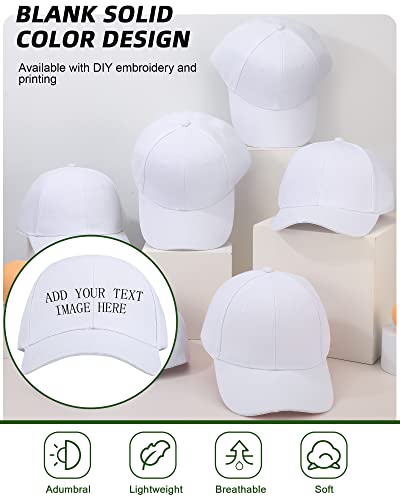 Image of Foaincore 36 Pack Blank Baseball Cap Bulk Adjustable Back Strap Sublimation Hats Plain Unisex Trucker Hat for Men Women