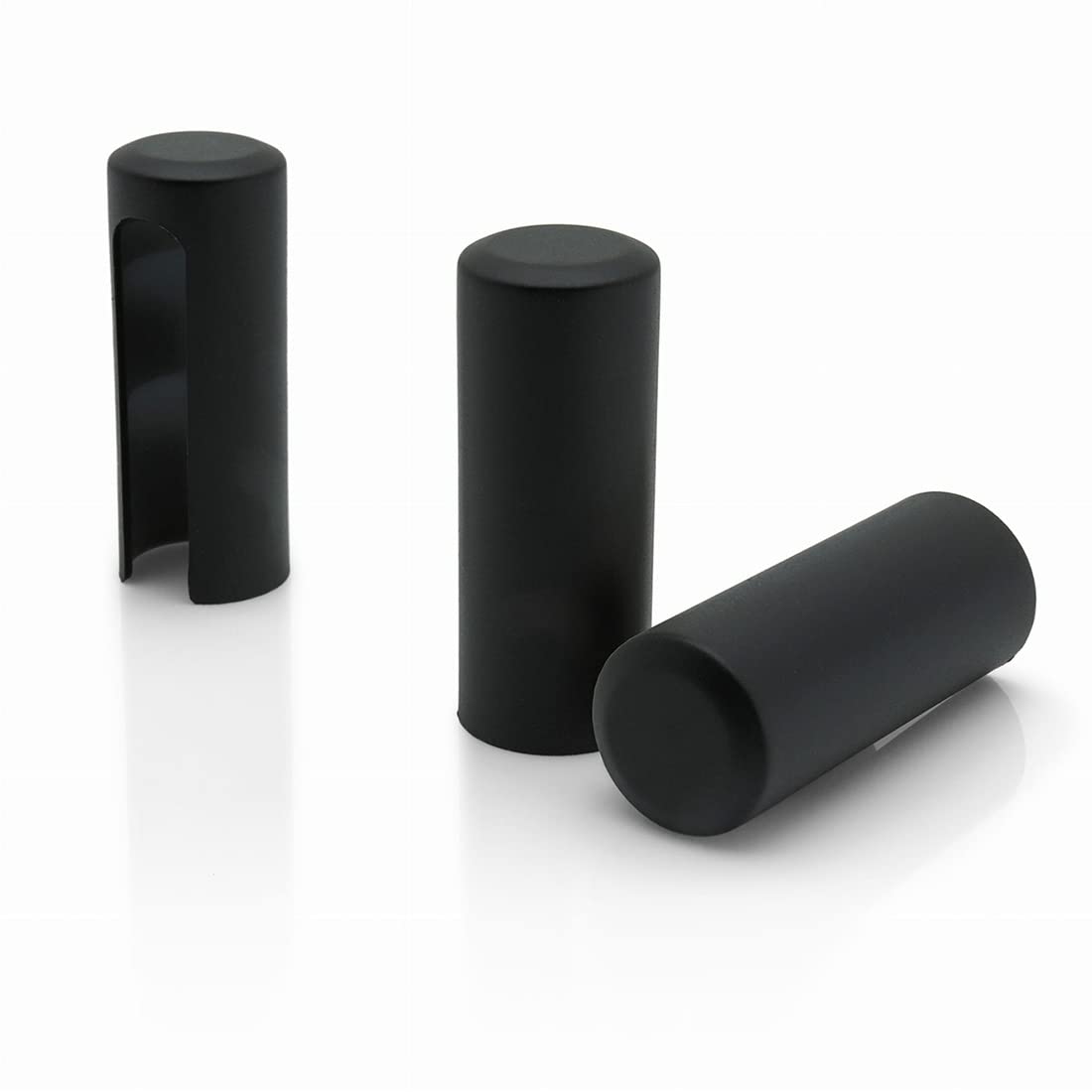 4 casquillos para puerta de 20 mm de diámetro, de plástico, color negro