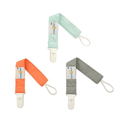 Image of Babygoal Neutral Pacifier Clips Solid Color, 3 Pack Pacifier Holder for Boys and Girls Fits for Most Pacifier Styles and Baby Gift PS01