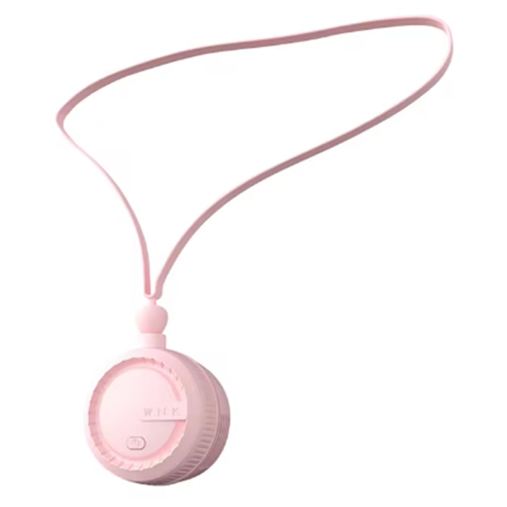 CTRLZS Portable Neck Fan Bladeless Neck Fan 3 Speeds USB Charging Wearable Fan Adjustable 360 Degree Rotating Pink