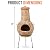 Outdoor Clay Chiminea Fireplace Sun Design Wood Burning Fire Pit with Sturdy Metal Stand, Barbecue, Cocktail Party, Cozy Nights Fire Pit (Beige)