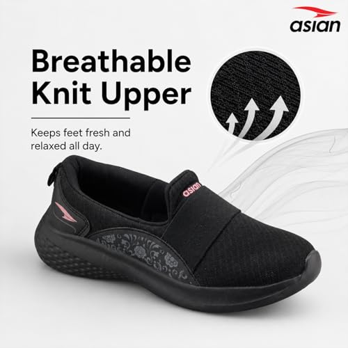 Image of ASIAN Style Walk-02 Women Walking Shoes with Memory Foam Cushion, Lightweight Slip-On Design, Breathable Upper Stylish Casual Shoes