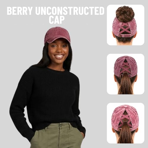 Image of Funky Junque Womens Baseball Cap Dad Hat Ponytail Messy Bun Trucker Ponycap