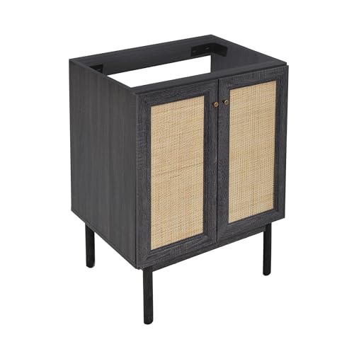 Image of Swiss Madison Classe 24 inch Bathroom Vanity in Black Cabinet Only Bath Sink Cabinet Sink Included