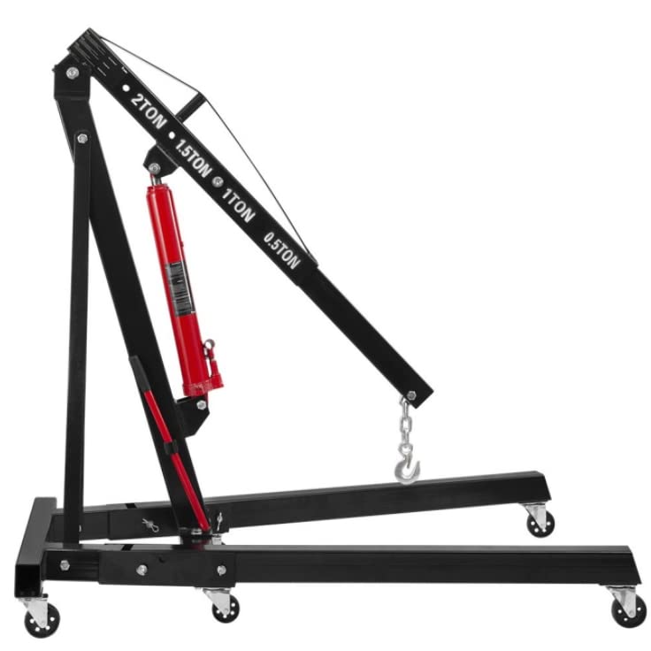 SIO Grúa Elevadora de Motores 2 Toneladas | Grúa Hidráulica de Taller Plegable | Elevador de Motores y Cargas Pesadas | Mecánica Profesional y Automoción