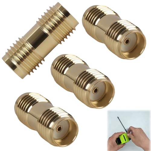 Riybyds 4 Pièces Adaptateurs Coaxiaux SMA Femelle à SMA Femelle - Connecteurs RF pour Antennes, Radios, WiFi, HT,pour Amateur Radio et Applications sans Fil