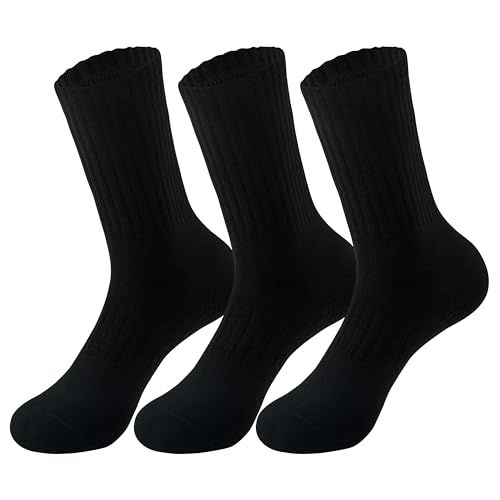 MAGIARTE Womens Athletic Compression Cotton Crew Socks Non Slip Design Multi Sports Socks for Women 3/5 Pairs