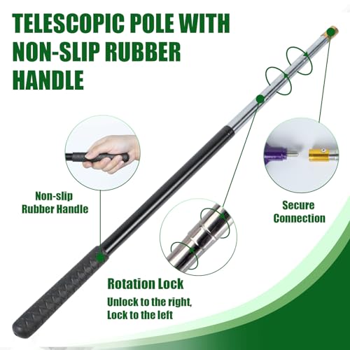 Image of IC ICLOVER Snake Catcher Net, Snake Grabber Handling Tool, Snake Catching Net with Telescopic Pole, Adjustable Snake Capture Stick, Rattle Snake Catching and Transport Picker, Extended from 16 inch to 59 inch