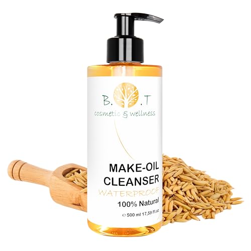 Huile démaquillante imperméable 100% naturelle : nettoyante et hydratante anti-impuretés 500ml