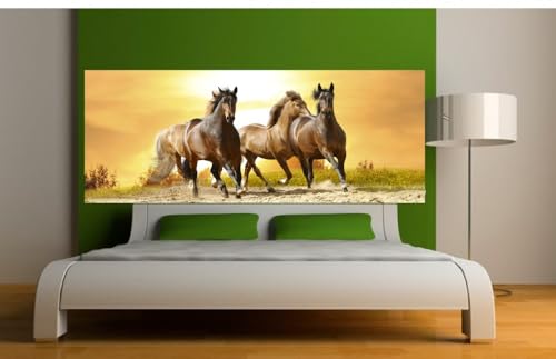 Jm-Déco Stickers tête de lit Chevaux Tête de lit 120x46cm