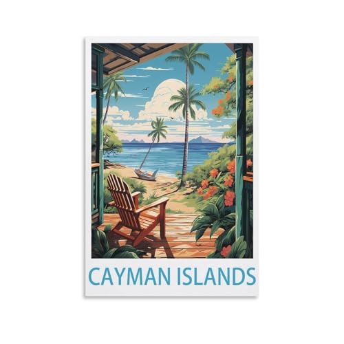 LNUYITR Cayman Islands Vintage Travel Posters 12x18inch(30x45cm) Canvas Art Posters