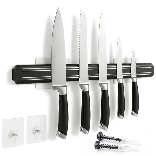 Magnetic Knife Holder for Wall - 15 Inch No Drill Knife Bar with...