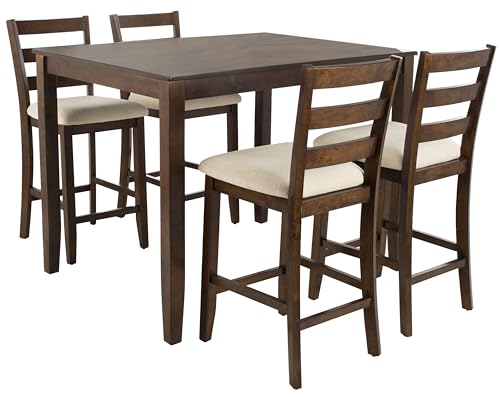 Safavieh Home Collection Melvin 5 Piece Pub Set, Brown and Beige