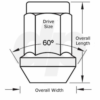 DPAccessories Chrome 1/2-20 Lug Nuts - Closed End Bulge Acorn - 21mm (13/16