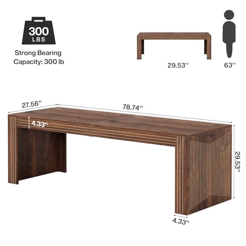Image of Tribesigns 79-Inch Extra Long Desk, Two Person Double Desk for Home Office, Wooden Long Computer Desk Writing Table for Office, Coffee Brown