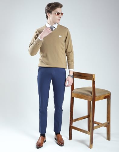 Image of Monte Carlo Men's Regular Fit Pullover | Solid V Neck Style | Full Sleeves Pull On | Warm & Stylish Winter Fashion Sweater | Winter Sweater for Men's