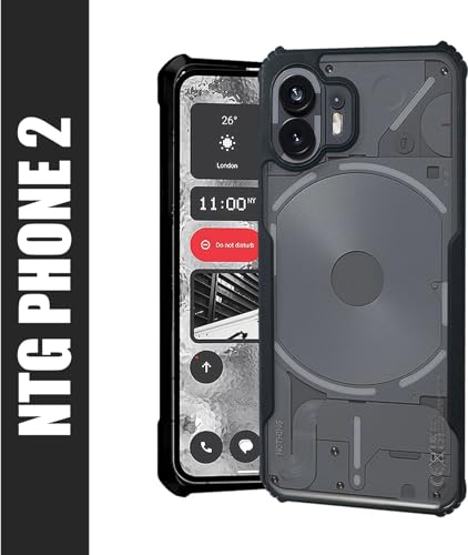 Image of AIBEX Crystal Clear Back Cover Case for Nothing Phone 2 | 360 Degree Protection | Shock Proof Design | Transparent Back Cover Case (PC & TPU, Black Bumper)