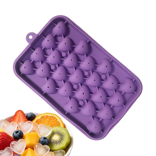 Molde de Silicona para Hielo en Congelador - Forma Corazón Apto Alimentos | Cubiteras Con Tapa Cocina Camping Chocolate Caramelo Fruta Bebidas