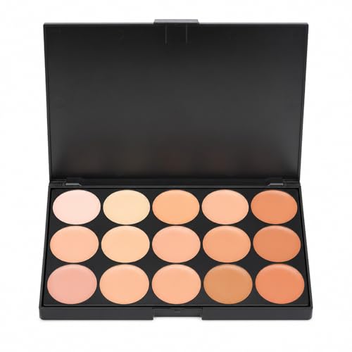 Paleta de Corrector Maquillaje 15 Colores Corrector Contouring Maquillaje Crema Correctora Facial para Ocultar Imperfecciones, Círculos Oscuros, Enrojecimiento (15 colores)