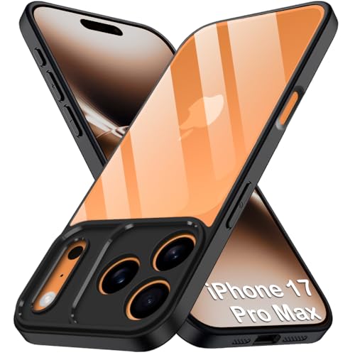 Image of TheGiftKart Ultra-Hybrid Shockproof Sleek Armor Back Cover Case for iPhone 17 Pro Max | 360 Protection | Crystal Clear Hard Back Cover Case (PC & TPU, Transparent Clear Back, Black Sides)
