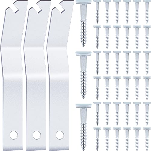 Image of 103 Pcs Security Picture Hangers Set, 100 T Head Screws and 3 Hardened Wrenches, Anti Theft Frame Locking Hardware for Hotel Museum Gallery