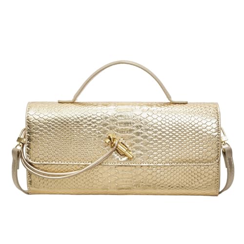 Image of Women Vegan Leather Evening Handbag Crocodile Pattern Handle Clutch Purse Cross Body Envelope Bag